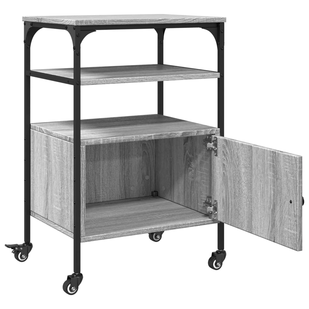 Βάση Εκτυπωτή 3 Επιπέδων Γκρι Sonoma 50x40x76 εκ Επεξ. Ξύλο - Pakobazaar