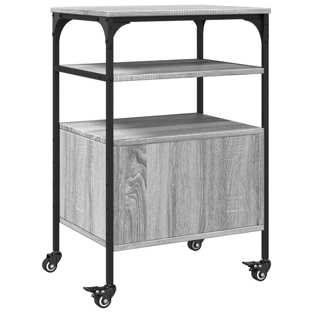 Βάση Εκτυπωτή 3 Επιπέδων Γκρι Sonoma 50x40x76 εκ Επεξ. Ξύλο - Pakobazaar