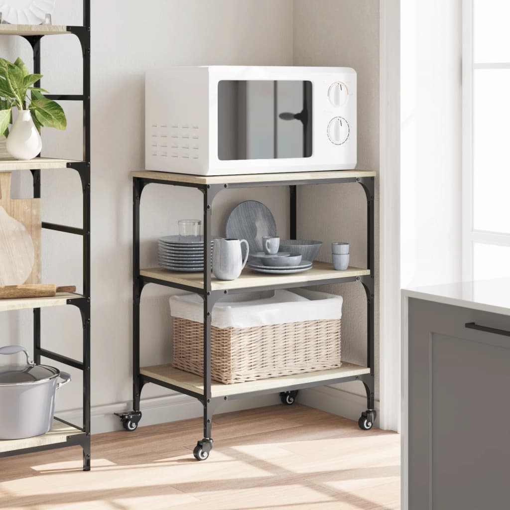 Τρόλεϊ Κουζίνας Sonoma Δρυς 60x41x76 εκ. από Επεξεργασμένο Ξύλο