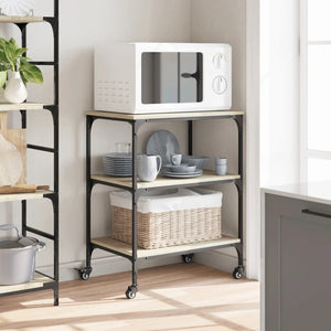 Τρόλεϊ Κουζίνας Sonoma Δρυς 60x41x76 εκ. από Επεξεργασμένο Ξύλο