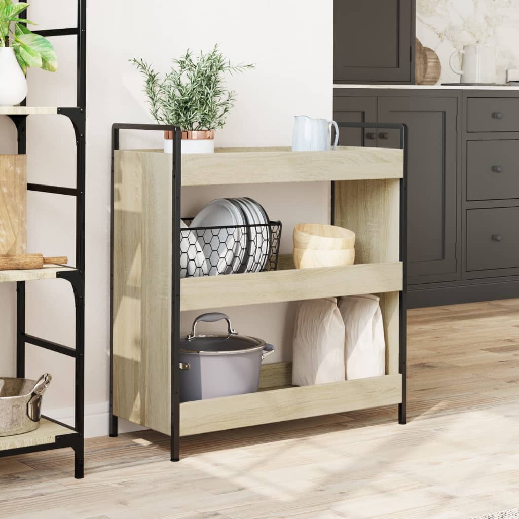 Τρόλεϊ Κουζίνας Sonoma Δρυς 70x30x82 εκ. από Επεξεργασμένο Ξύλο