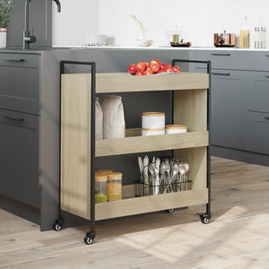 Τρόλεϊ Κουζίνας Sonoma Δρυς 70x30x82 εκ. από Επεξεργασμένο Ξύλο
