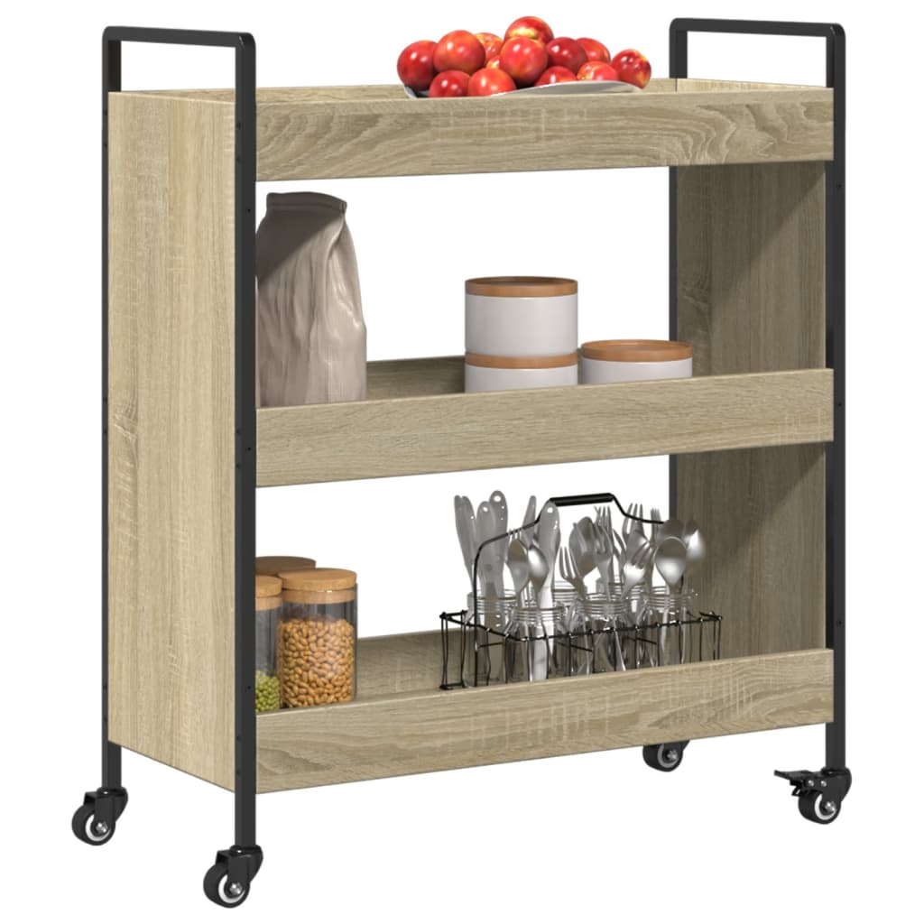 Τρόλεϊ Κουζίνας Sonoma Δρυς 70x30x82 εκ. από Επεξεργασμένο Ξύλο