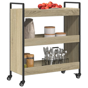 Τρόλεϊ Κουζίνας Sonoma Δρυς 70x30x82 εκ. από Επεξεργασμένο Ξύλο