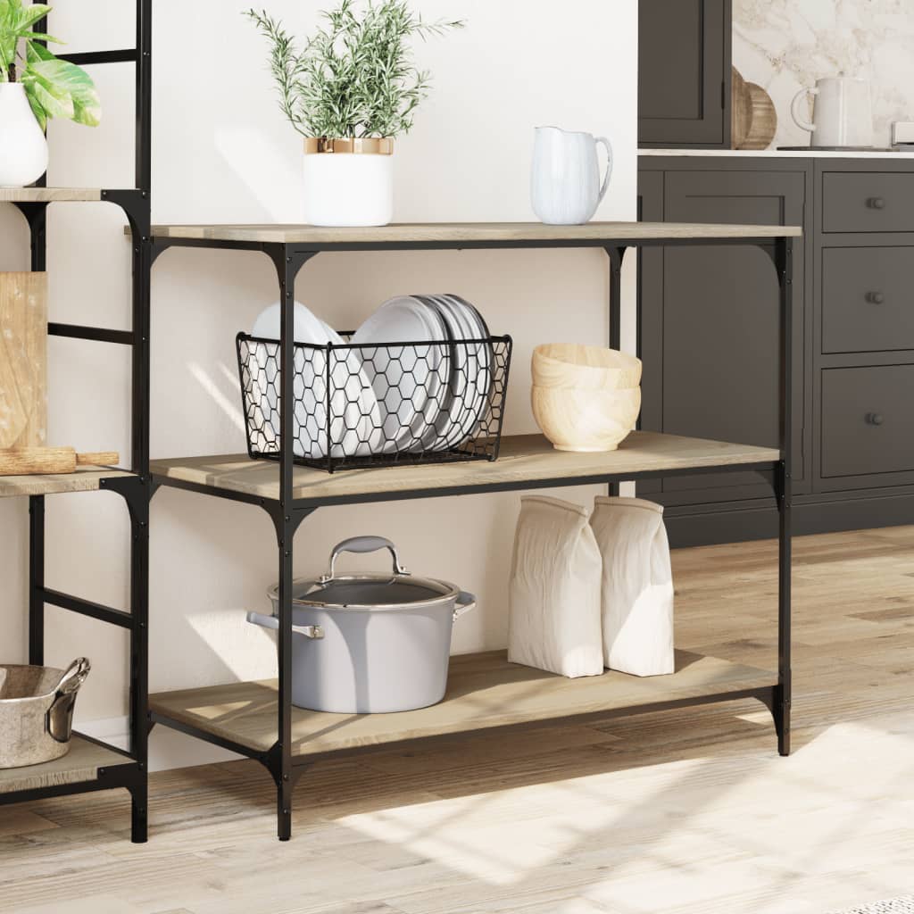 Τρόλεϊ Κουζίνας Sonoma Δρυς 102x50x95 εκ. Επεξεργασμένο Ξύλο - Pakobazaar