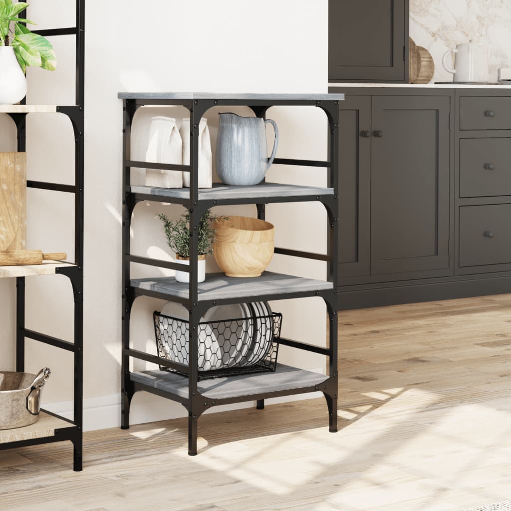 Τρόλεϊ Κουζίνας Sonoma Γκρι 45x35x89,5 εκ. Επεξεργασμένο Ξύλο - Pakobazaar