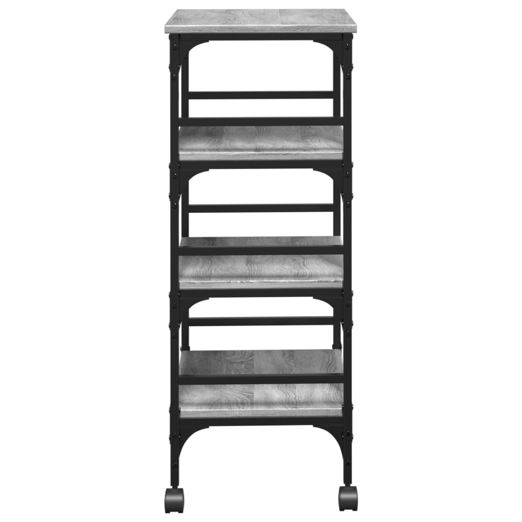Τρόλεϊ Κουζίνας Sonoma Γκρι 45x35x89,5 εκ. Επεξεργασμένο Ξύλο - Pakobazaar