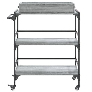 Τρόλεϊ Κουζίνας Sonoma Γκρι 81,5x41x92,5 εκ. Επεξεργασμένο Ξύλο