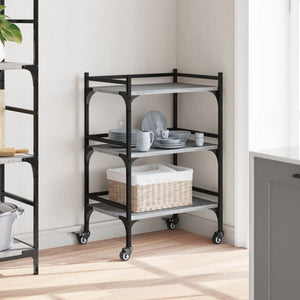 Τρόλεϊ Κουζίνας Sonoma Γκρι 50x35x75,5 εκ. Επεξεργασμένο Ξύλο - Pakobazaar
