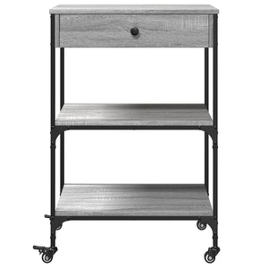 Τρόλεϊ Κουζίνας Sonoma Γκρι 60x48x89,5 εκ. Επεξεργασμένο Ξύλο - Pakobazaar