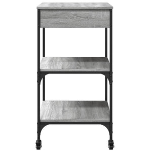 Τρόλεϊ Κουζίνας Sonoma Γκρι 60x48x89,5 εκ. Επεξεργασμένο Ξύλο - Pakobazaar