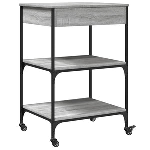 Τρόλεϊ Κουζίνας Sonoma Γκρι 60x48x89,5 εκ. Επεξεργασμένο Ξύλο - Pakobazaar