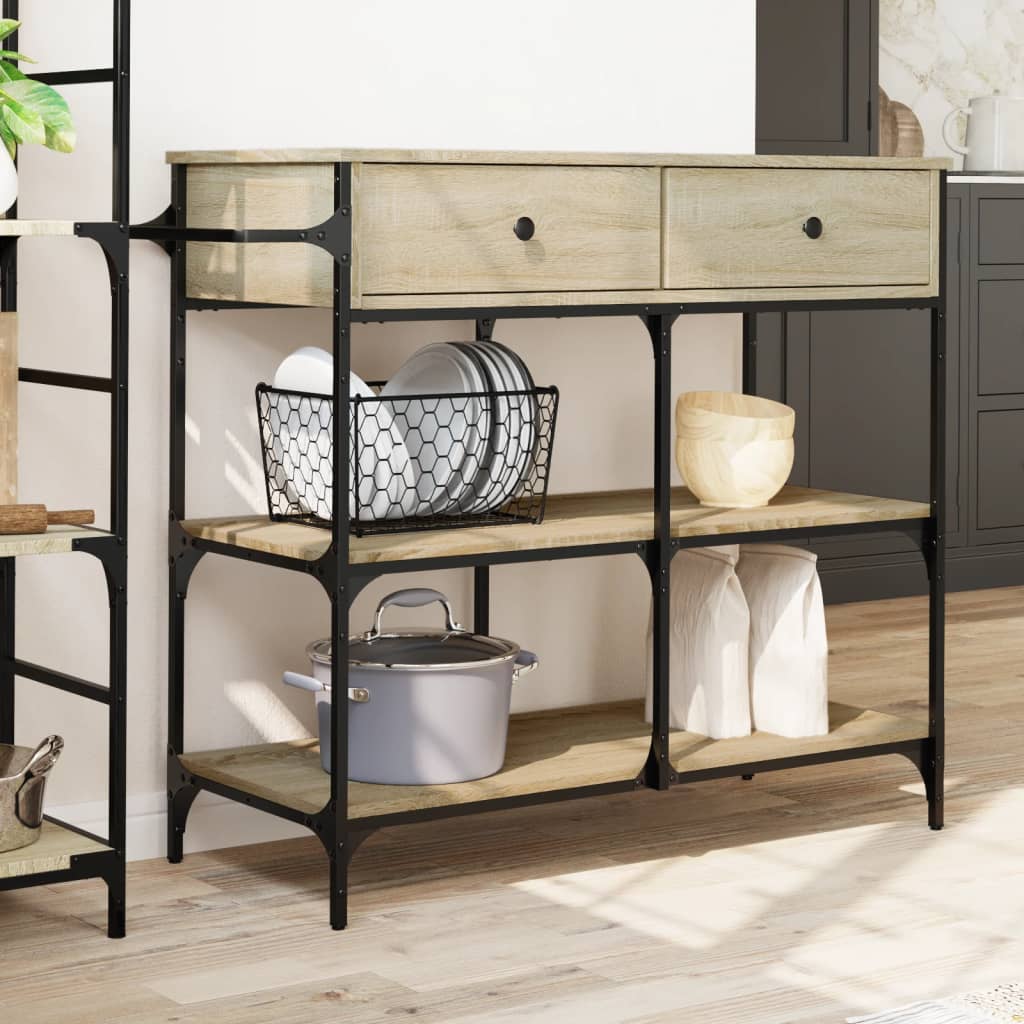 Τρόλεϊ Κουζίνας Sonoma Δρυς 105x42x95 εκ. Επεξεργασμένο Ξύλο - Pakobazaar