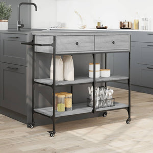 Τρόλεϊ Κουζίνας Sonoma Γκρι 105x42x95 εκ. Επεξεργασμένο Ξύλο