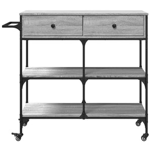 Τρόλεϊ Κουζίνας Sonoma Γκρι 105x42x95 εκ. Επεξεργασμένο Ξύλο