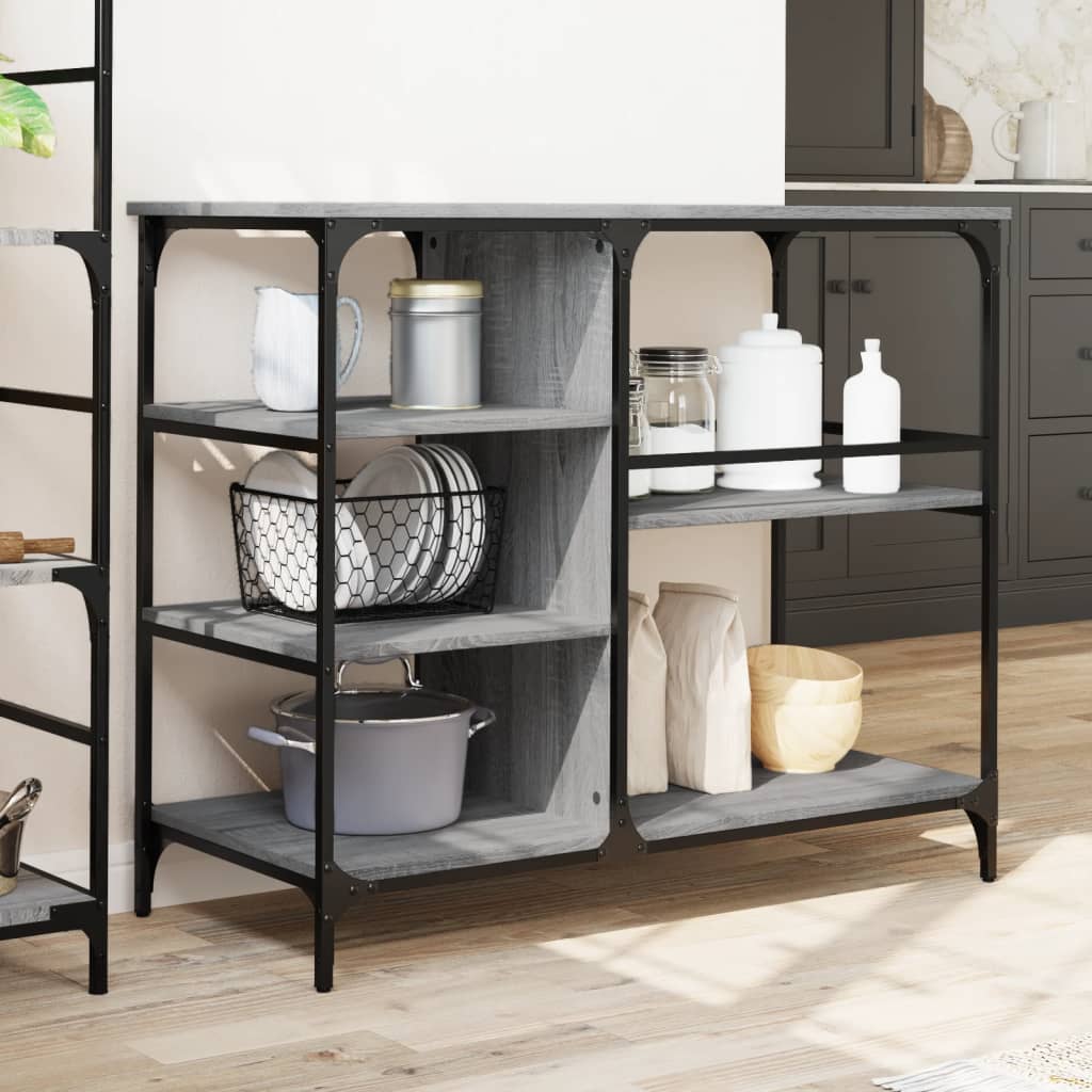 Τρόλεϊ Κουζίνας Sonoma Γκρι 100x45x89,5 εκ. Επεξεργασμένο Ξύλο