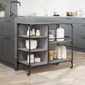 Τρόλεϊ Κουζίνας Sonoma Γκρι 100x45x89,5 εκ. Επεξεργασμένο Ξύλο