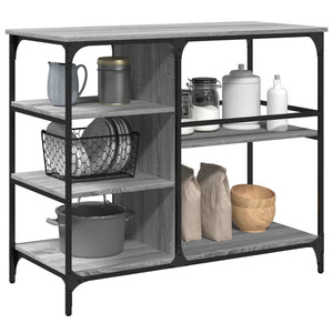 Τρόλεϊ Κουζίνας Sonoma Γκρι 100x45x89,5 εκ. Επεξεργασμένο Ξύλο