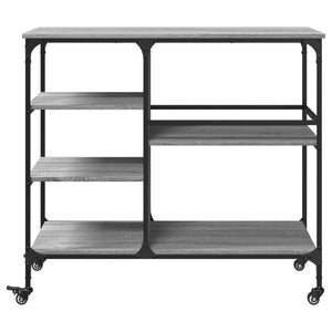 Τρόλεϊ Κουζίνας Sonoma Γκρι 100x45x89,5 εκ. Επεξεργασμένο Ξύλο