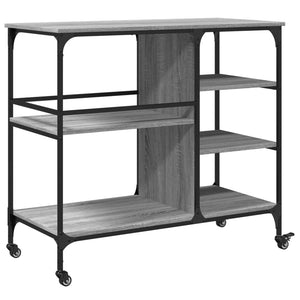Τρόλεϊ Κουζίνας Sonoma Γκρι 100x45x89,5 εκ. Επεξεργασμένο Ξύλο