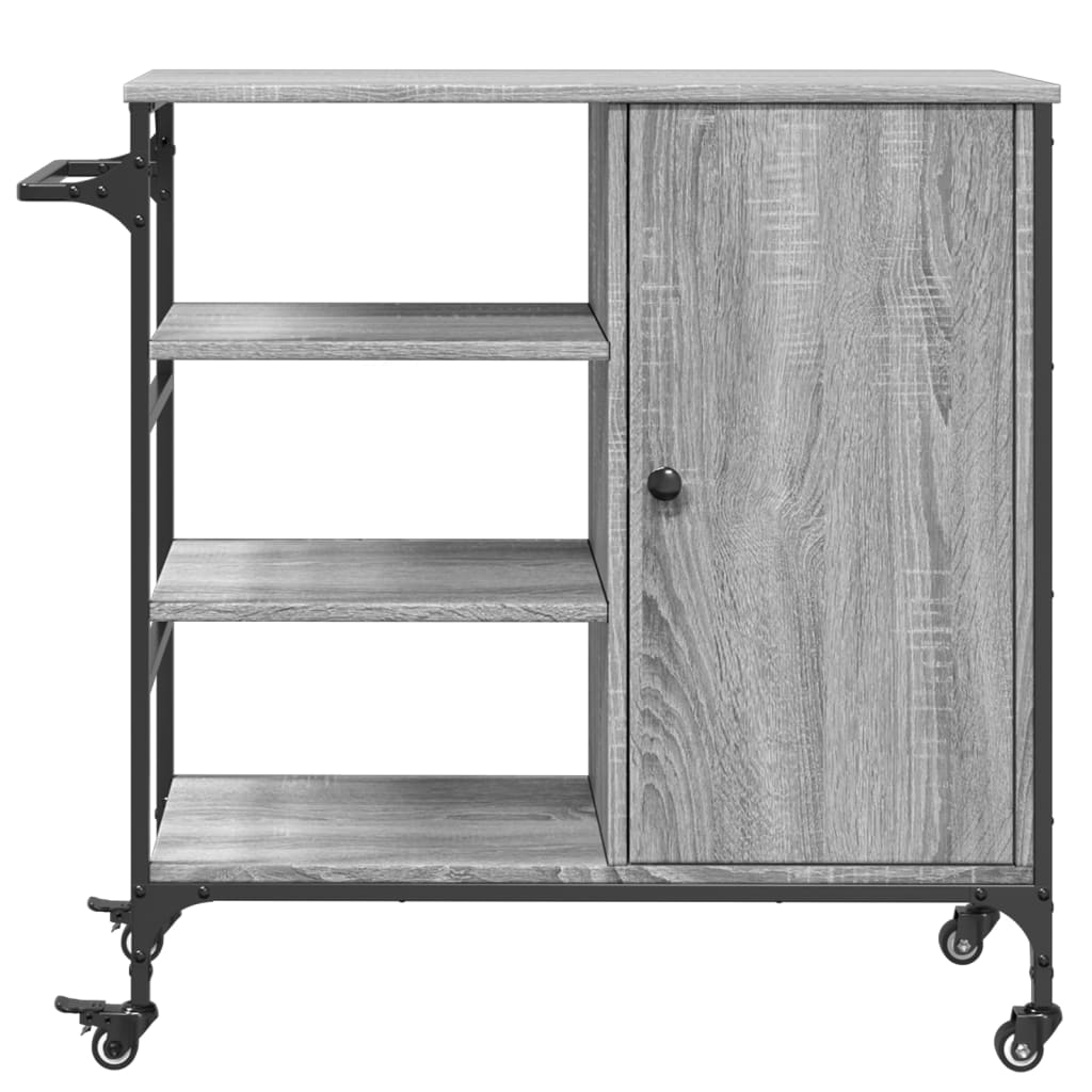 Τρόλεϊ Κουζίνας Sonoma Γκρι 87,5x38,5x84,5 εκ. Επεξ. Ξύλο - Pakobazaar