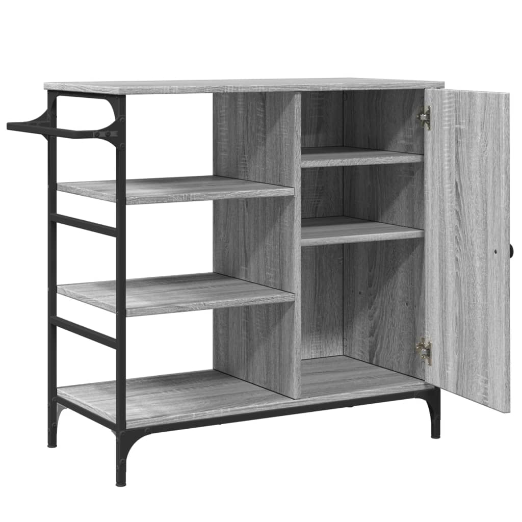 Τρόλεϊ Κουζίνας Sonoma Γκρι 87,5x38,5x84,5 εκ. Επεξ. Ξύλο - Pakobazaar