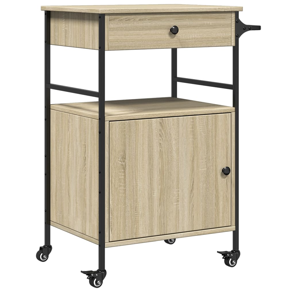 Τρόλεϊ Κουζίνας Sonoma Δρυς 56x43x89,5 εκ. Επεξεργασμένο Ξύλο