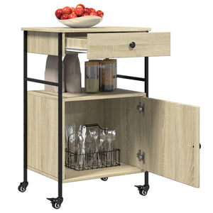 Τρόλεϊ Κουζίνας Sonoma Δρυς 56x43x89,5 εκ. Επεξεργασμένο Ξύλο