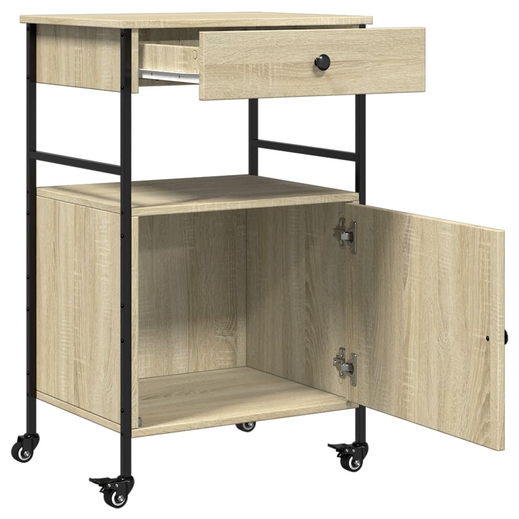 Τρόλεϊ Κουζίνας Sonoma Δρυς 56x43x89,5 εκ. Επεξεργασμένο Ξύλο