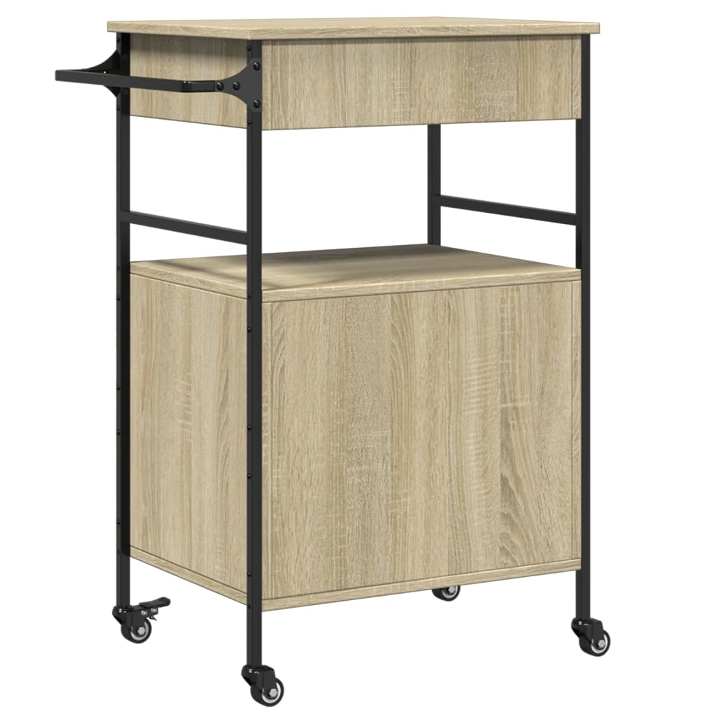 Τρόλεϊ Κουζίνας Sonoma Δρυς 56x43x89,5 εκ. Επεξεργασμένο Ξύλο