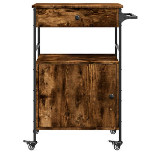Τρόλεϊ Κουζίνας Καπνιστή Δρυς 56x43x89,5 εκ. Επεξεργασμένο Ξύλο