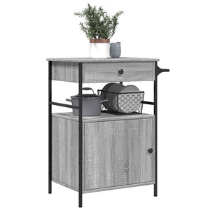 Τρόλεϊ Κουζίνας Sonoma Γκρι 56x43x89,5 εκ. Επεξεργασμένο Ξύλο
