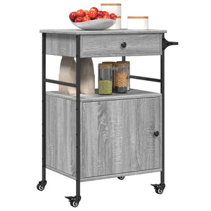 Τρόλεϊ Κουζίνας Sonoma Γκρι 56x43x89,5 εκ. Επεξεργασμένο Ξύλο