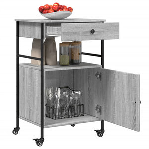Τρόλεϊ Κουζίνας Sonoma Γκρι 56x43x89,5 εκ. Επεξεργασμένο Ξύλο