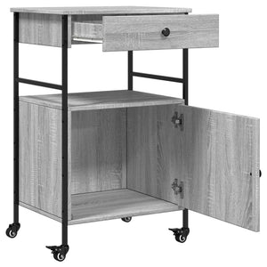 Τρόλεϊ Κουζίνας Sonoma Γκρι 56x43x89,5 εκ. Επεξεργασμένο Ξύλο