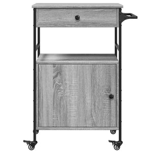 Τρόλεϊ Κουζίνας Sonoma Γκρι 56x43x89,5 εκ. Επεξεργασμένο Ξύλο
