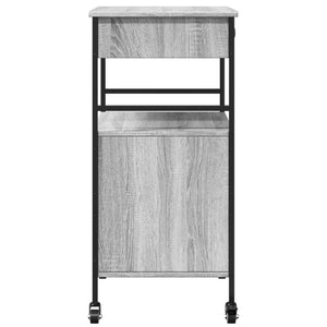 Τρόλεϊ Κουζίνας Sonoma Γκρι 56x43x89,5 εκ. Επεξεργασμένο Ξύλο