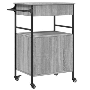 Τρόλεϊ Κουζίνας Sonoma Γκρι 56x43x89,5 εκ. Επεξεργασμένο Ξύλο