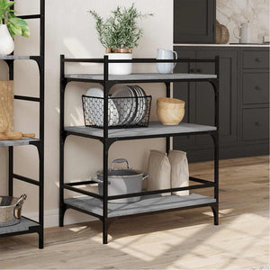 Τρόλεϊ Κουζίνας Sonoma Γκρι 65x40x86,5 εκ. Επεξεργασμένο Ξύλο