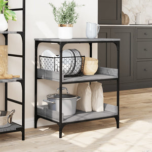 Τρόλεϊ Κουζίνας Sonoma Γκρι 60x41x80,5 εκ. Επεξεργασμένο Ξύλο - Pakobazaar