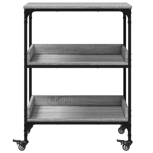 Τρόλεϊ Κουζίνας Sonoma Γκρι 60x41x80,5 εκ. Επεξεργασμένο Ξύλο - Pakobazaar