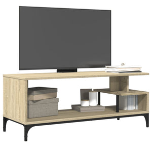 Έπιπλο TV Sonoma Δρυς 102x40x41εκ Επ Ξύλο/Ατσάλι Ηλ Βαφή Πούδρα - Pakobazaar