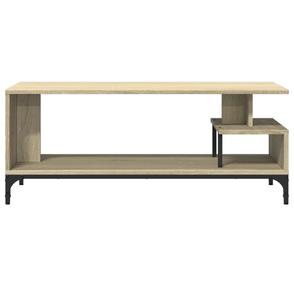 Έπιπλο TV Sonoma Δρυς 102x40x41εκ Επ Ξύλο/Ατσάλι Ηλ Βαφή Πούδρα - Pakobazaar