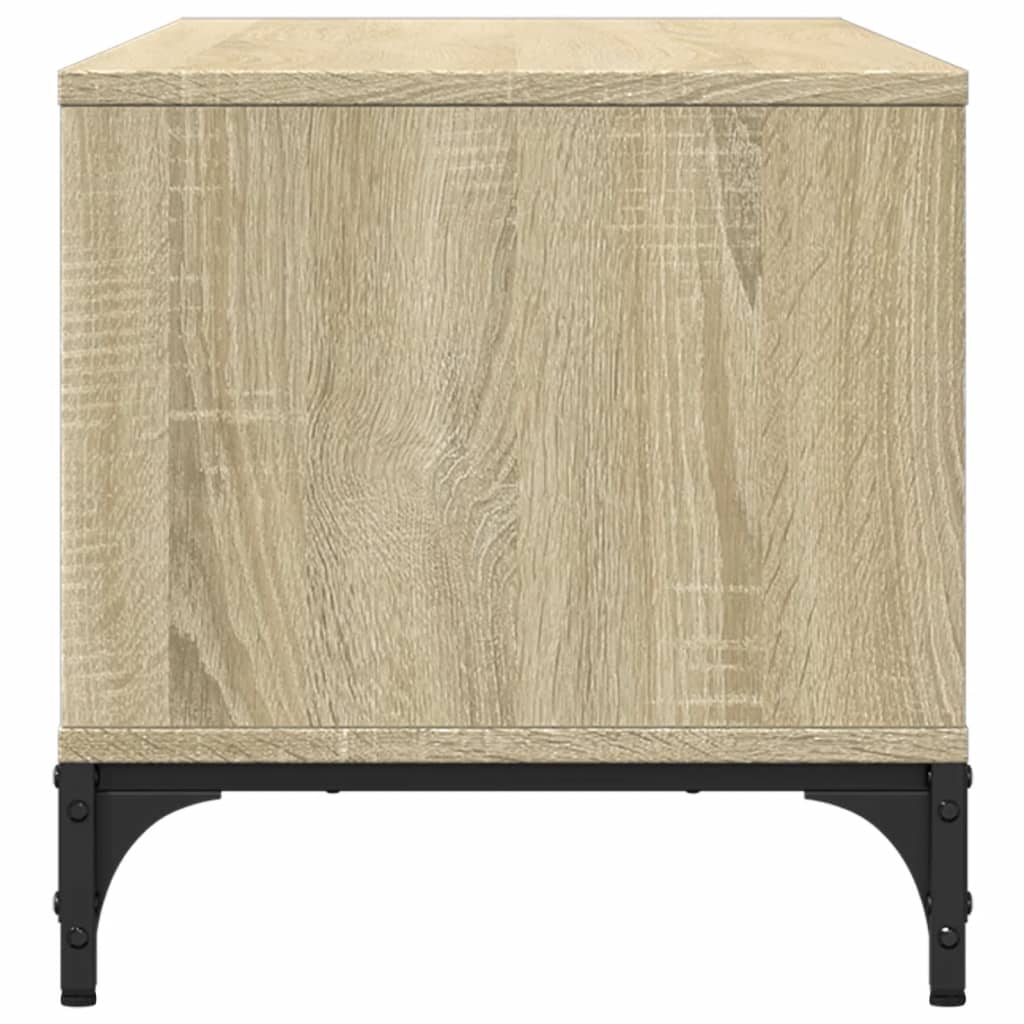 Έπιπλο TV Sonoma Δρυς 102x40x41εκ Επ Ξύλο/Ατσάλι Ηλ Βαφή Πούδρα - Pakobazaar
