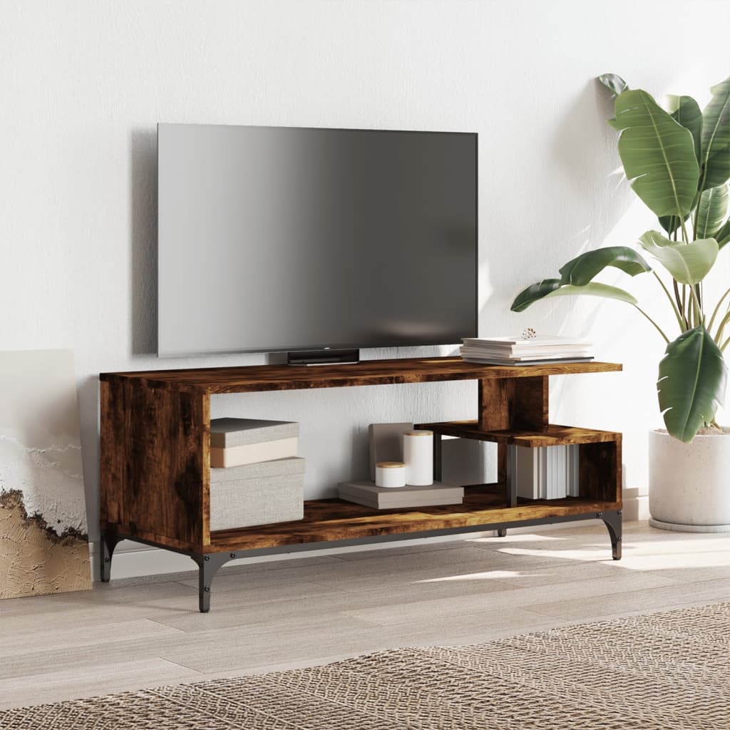 Έπιπλο TV Καπν. Δρυς 102x40x41 εκ Επ Ξύλο/Ατσάλι Ηλ Βαφή Πούδρα - Pakobazaar