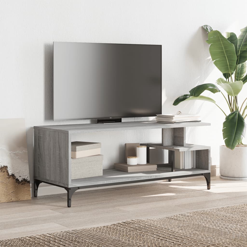 Έπιπλο TV Γκρι Sonoma 102x40x41εκ Επ Ξύλο/Ατσάλι Ηλ Βαφή Πούδρα