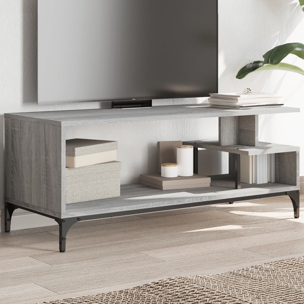 Έπιπλο TV Γκρι Sonoma 102x40x41εκ Επ Ξύλο/Ατσάλι Ηλ Βαφή Πούδρα
