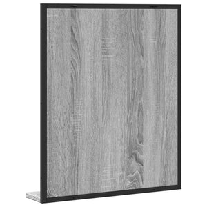 Καθρέφτης Μπάνιου με Ράφι Γκρι Sonoma 50x12x60 εκ. Επεξ. Ξύλο - Pakobazaar