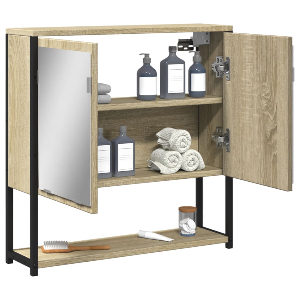 Καθρέφτης Μπάνιου Ντουλάπι Sonoma Δρυς 60x16x60 εκ. Επεξ. Ξύλο