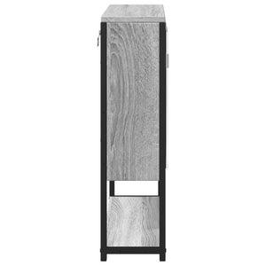 Καθρέφτης Μπάνιου Ντουλάπι Γκρι Sonoma 60x16x60 εκ Επεξ. Ξύλο